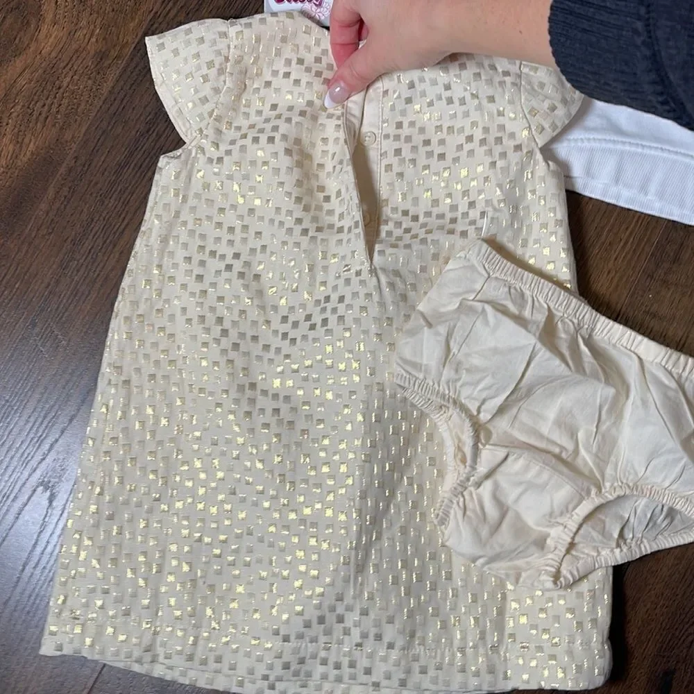 EUC 5 Piece Girls Ivory Gold White Zara + Being Me + BabyGAP + JoeFresh 18-24Mo